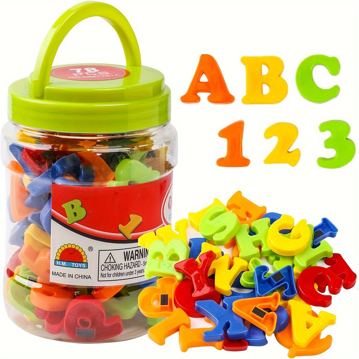 Kids Educational - Alphabet Numbers & More - 78 Parça Manyetik Harf Sayı Alfabe,
