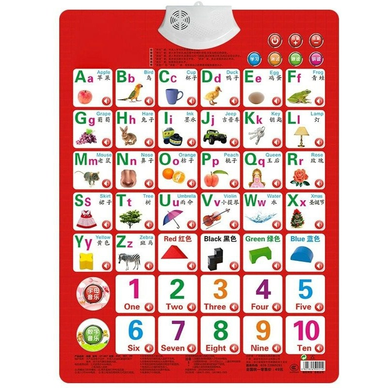 Kids Educational - Alphabet Numbers & More - Öğrenmek Sayılar Alfabe Kartı Kitap Bebek