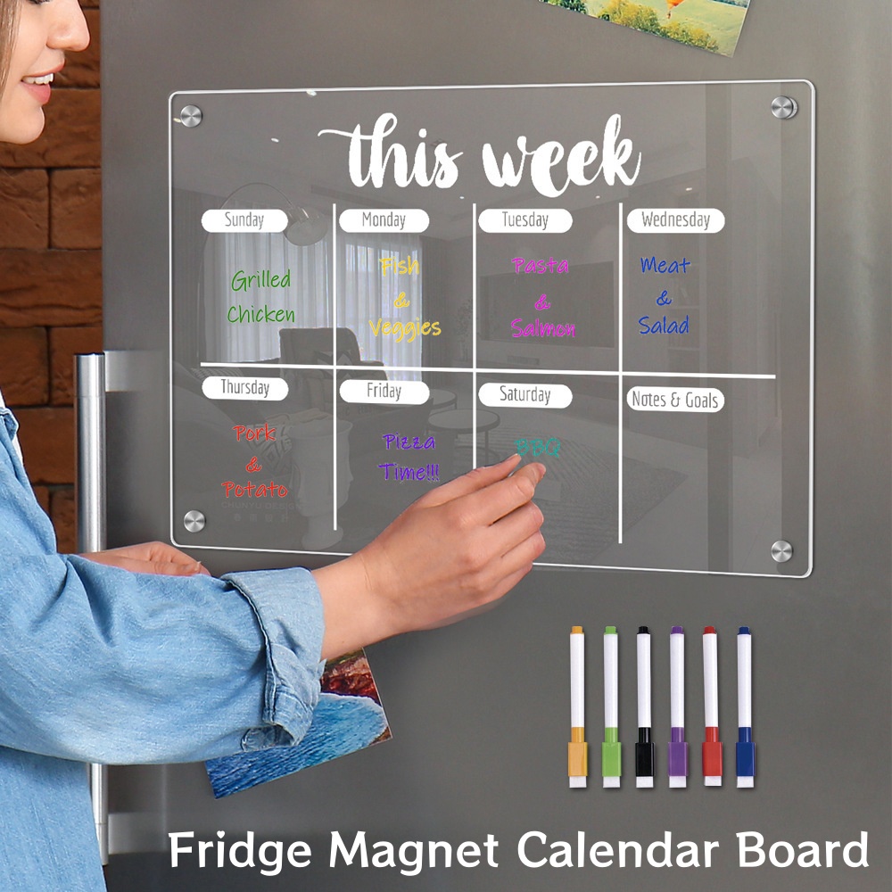 Magnetic Letter Board - Buzdolabı Mıknatısı Takvim Kurulu Haftalık Planlayıcısı