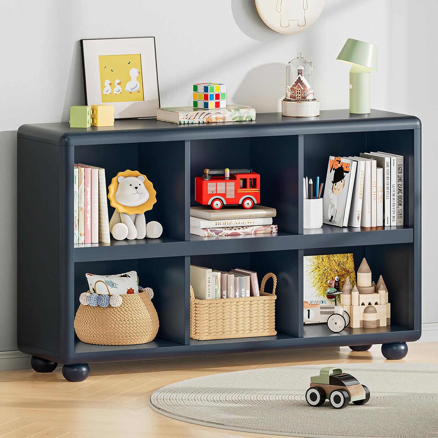 Montessori Shelf Toy - Çocuk Depolama Rafı 6 Küplü Oyuncak