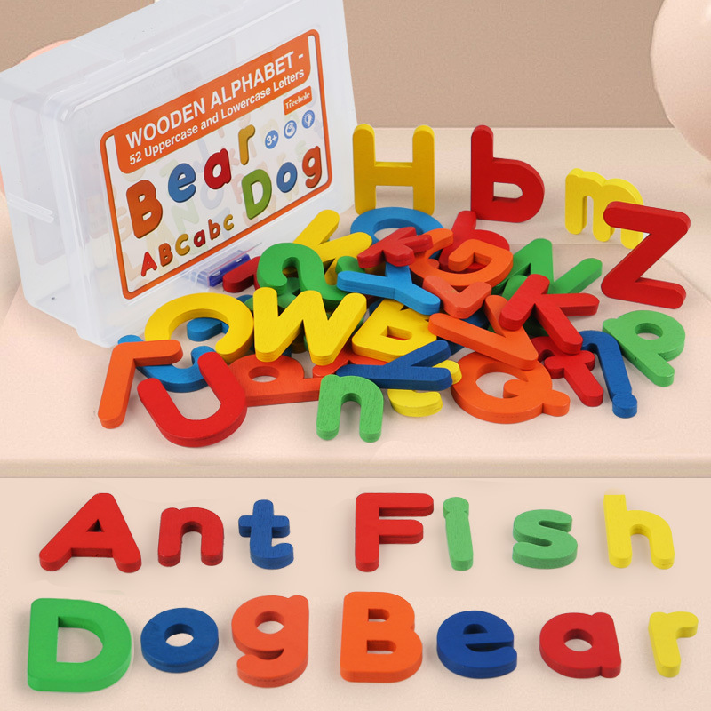 Kids Educational Games Learn English - Çocuklar Montessori ahşap İngilizce mektup Set