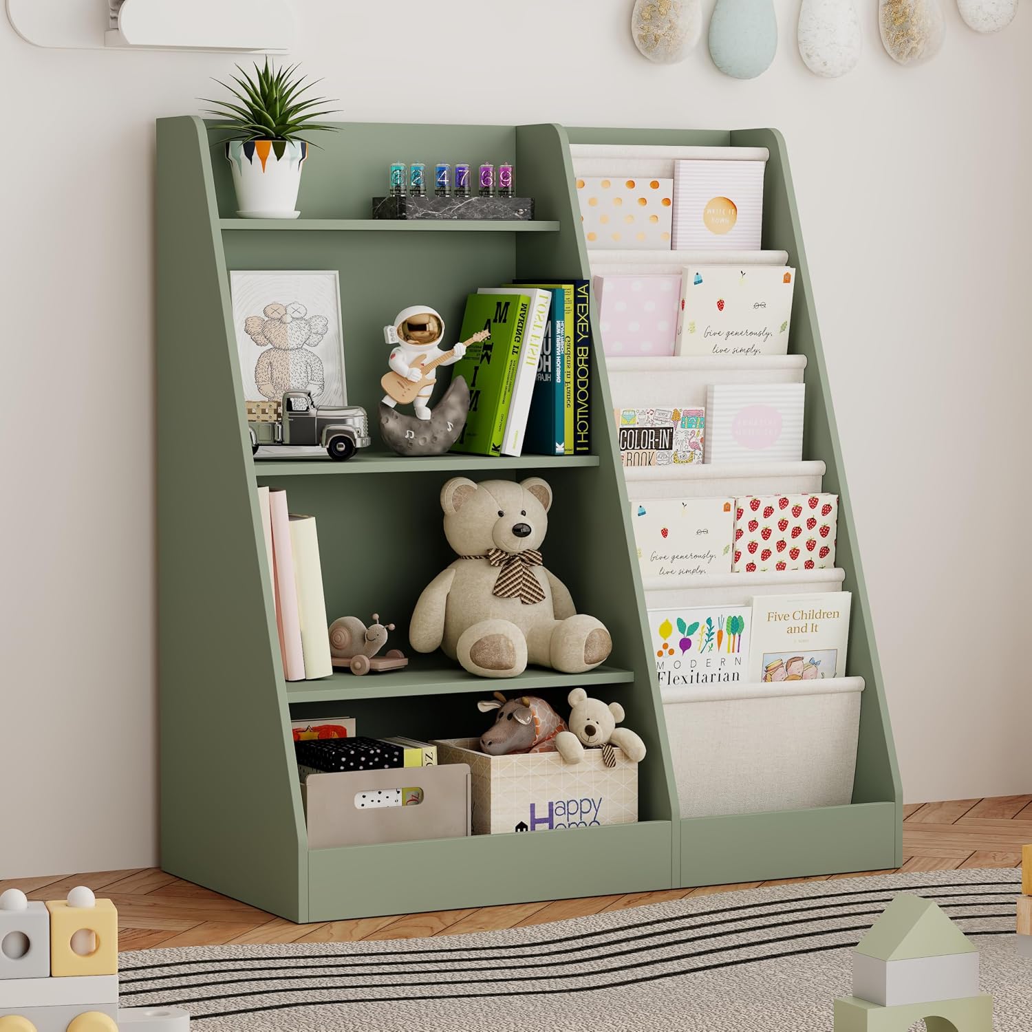 Montessori Shelf Toy - 2'si 1 Arada Çocuk Kitaplık ve